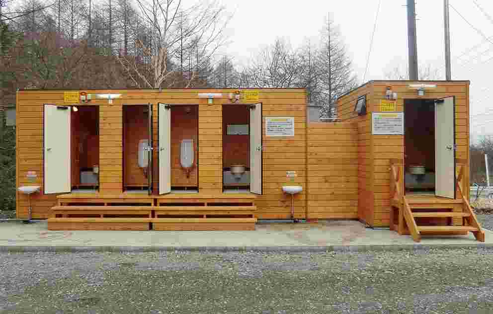 Bio-Toilet in Mt. Tateshina trailhead parking lot, Suzuran Pass, Chino City, Nagano Prefecture.